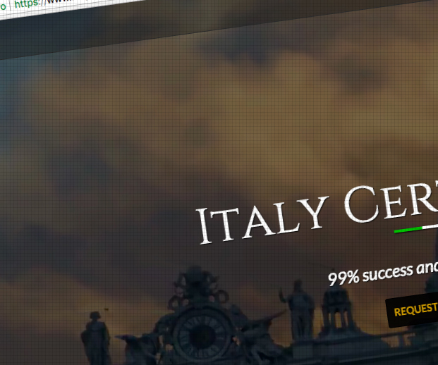 Sito Web Italy Certificates realizzato da Web Designer Alessio Piazzini, Firenze